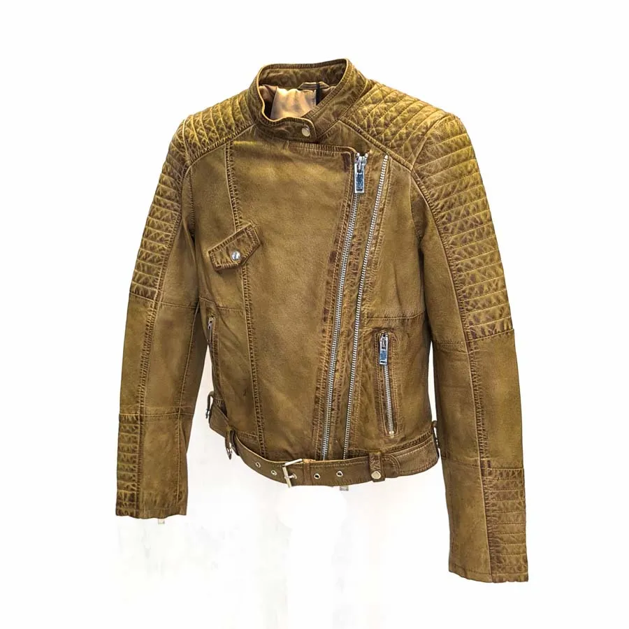 Cazadora Cuero Mujer Biker – Biker01 Golden
