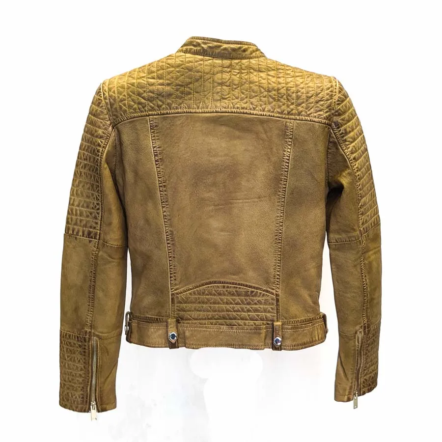 Cazadora Cuero Mujer Biker – Biker01 Golden