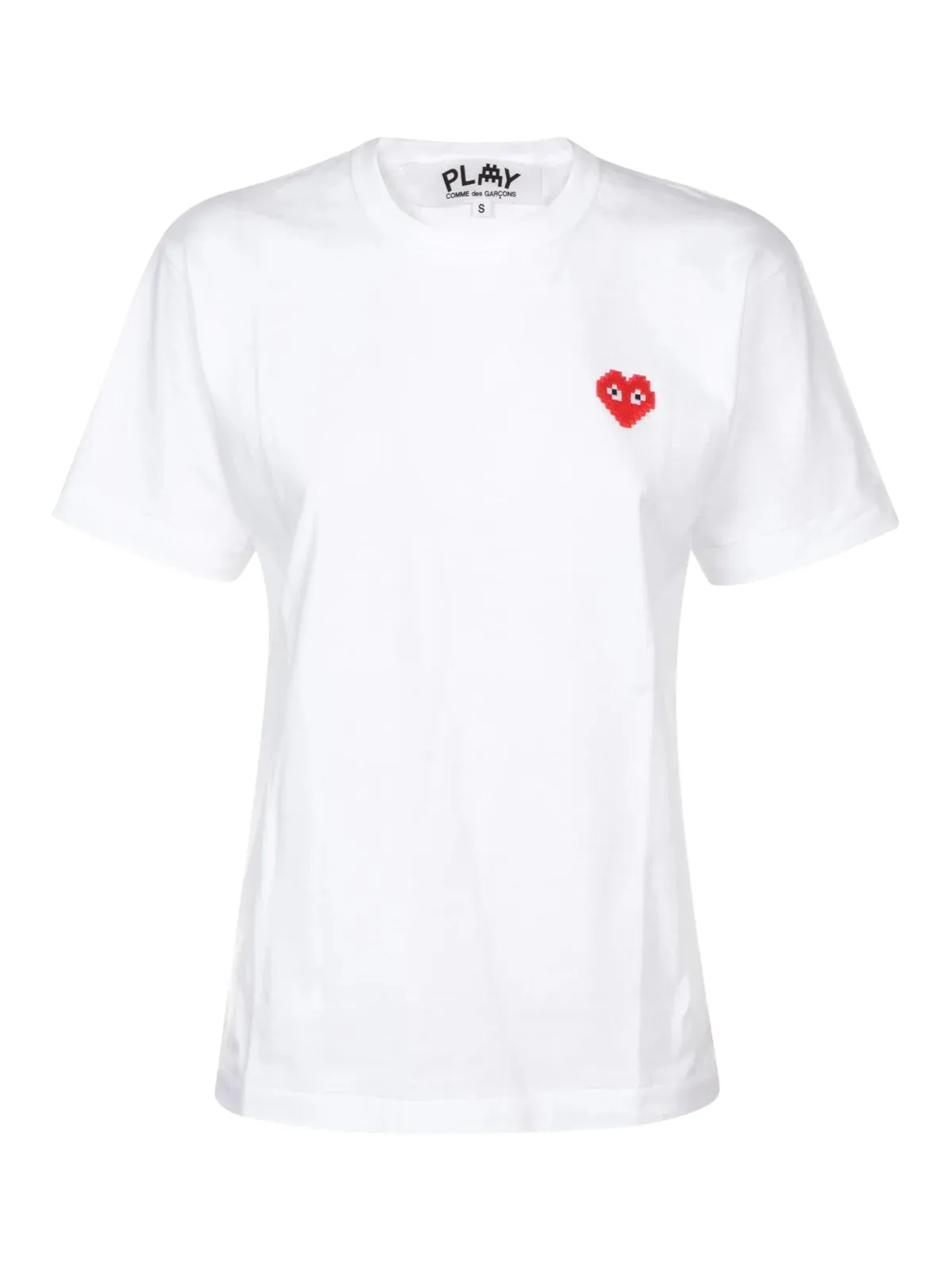CDG PLAY x Invader W Red Heart Tee White Wmns