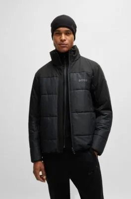 Chaqueta acolchada repelente al agua con logo estampado