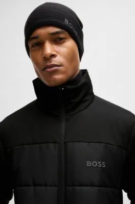 Chaqueta acolchada repelente al agua con logo estampado