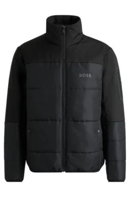 Chaqueta acolchada repelente al agua con logo estampado