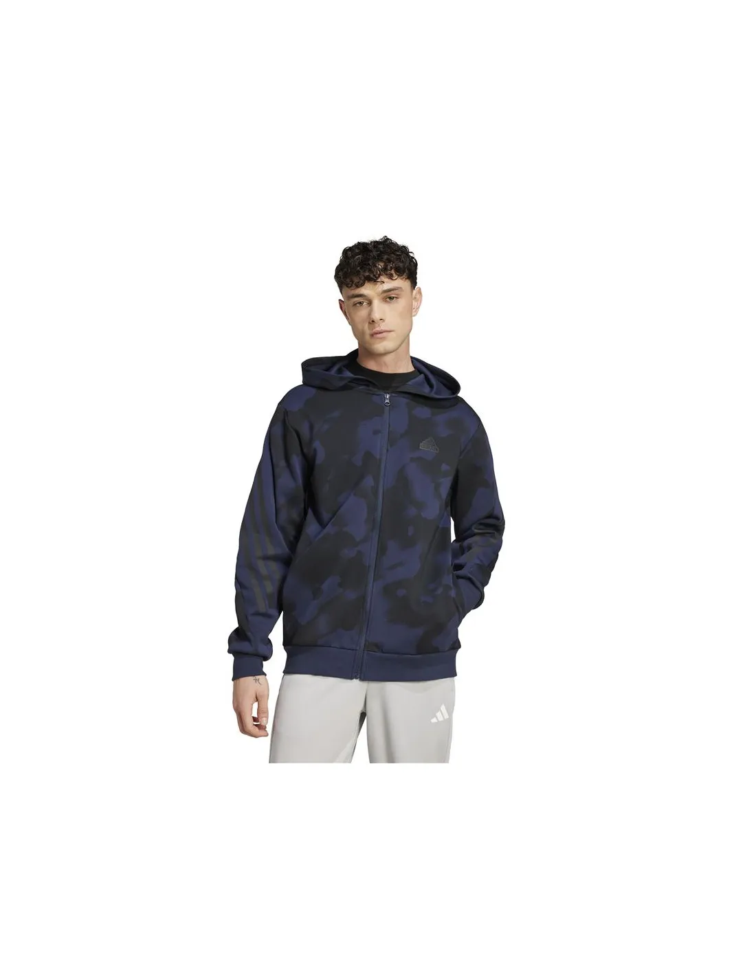 CHAQUETA ADIDAS FUTURE ICONS 3 BANDAS AOP FULLZIP HOMBRE MARINO