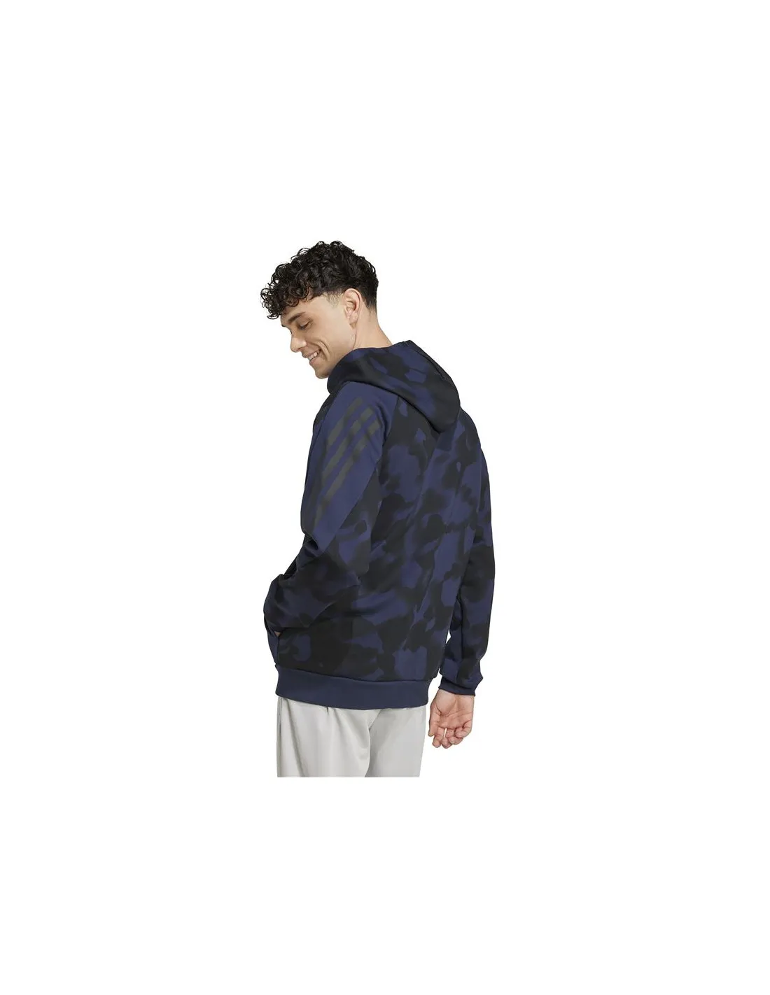 CHAQUETA ADIDAS FUTURE ICONS 3 BANDAS AOP FULLZIP HOMBRE MARINO