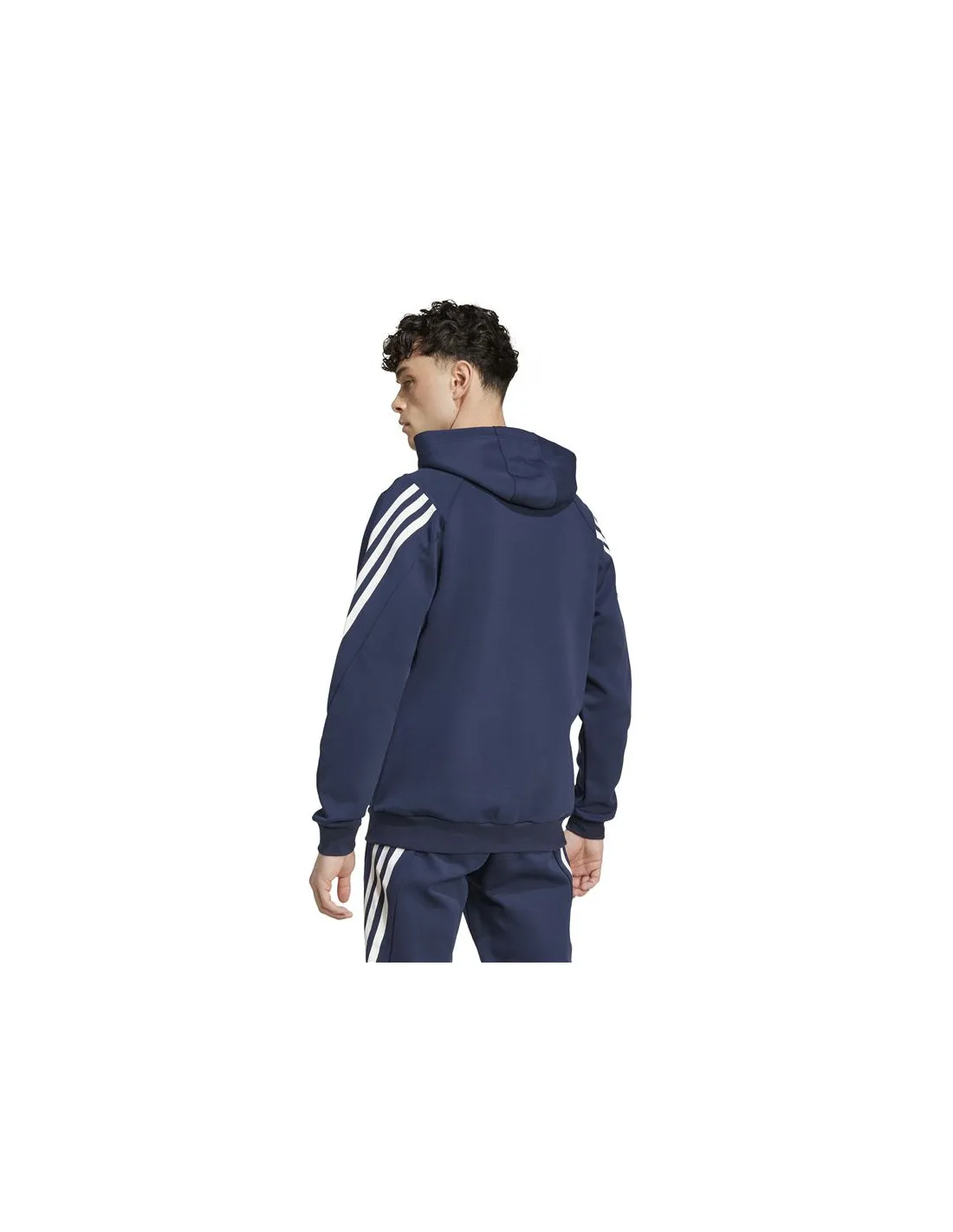 CHAQUETA ADIDAS FUTURE ICONS 3 BANDAS FULLZIP HOODIE HOMBRE AZUL
