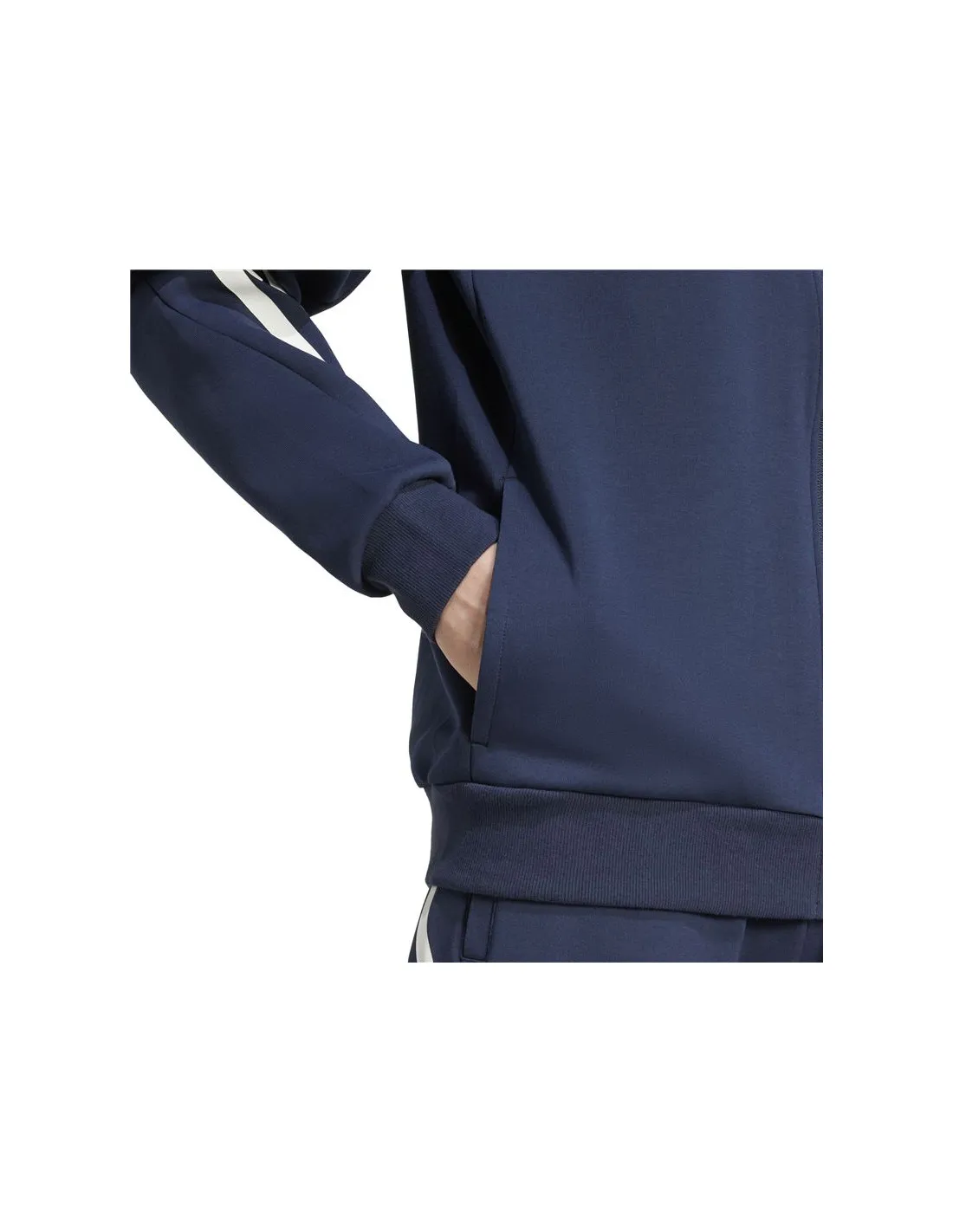 CHAQUETA ADIDAS FUTURE ICONS 3 BANDAS FULLZIP HOODIE HOMBRE AZUL