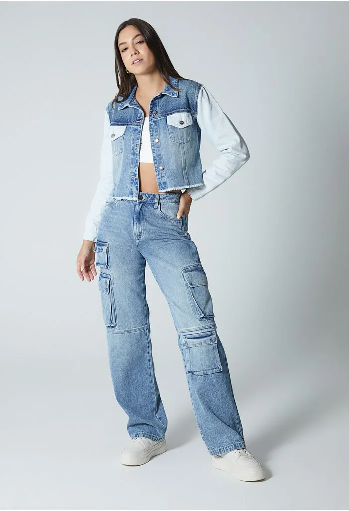 Chaqueta bicolor para mujer