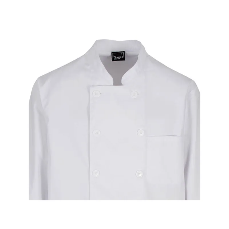 CHAQUETA COCINERO BLANCA DE MANGA LARGA  SAGER
