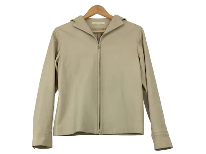 Chaqueta de cuero Yohji Yamamoto Beige 