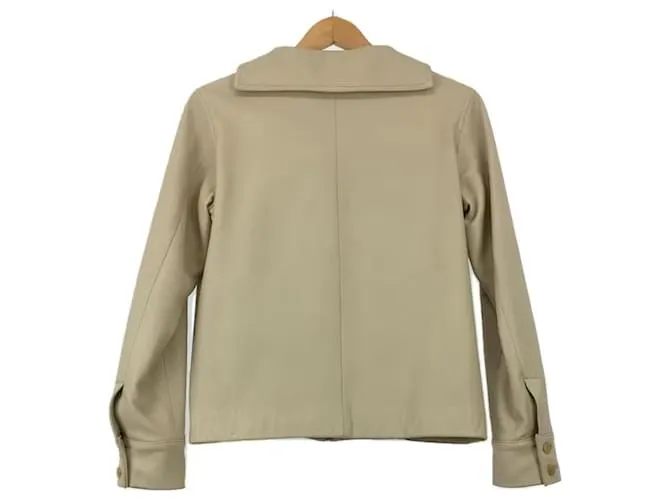Chaqueta de cuero Yohji Yamamoto Beige 