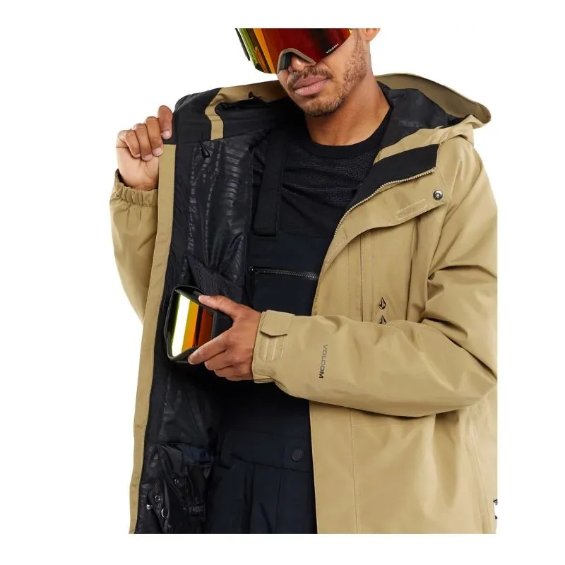 Chaqueta de snowboard para hombre Volcom DUA INS GORE Jacket (DARK KHAKI)