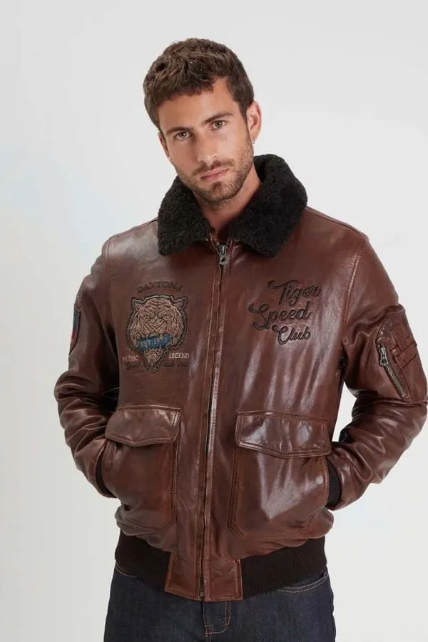 Chaqueta Hombre Daytona Voodoo Fur Lamb Paolo Dark Cognac