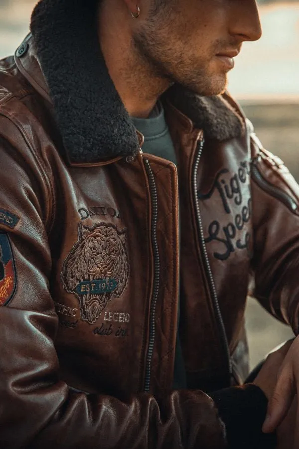Chaqueta Hombre Daytona Voodoo Fur Lamb Paolo Dark Cognac