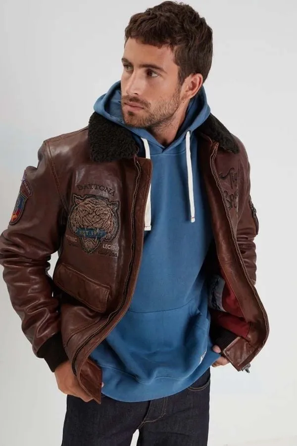 Chaqueta Hombre Daytona Voodoo Fur Lamb Paolo Dark Cognac