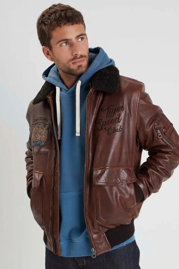 Chaqueta Hombre Daytona Voodoo Fur Lamb Paolo Dark Cognac