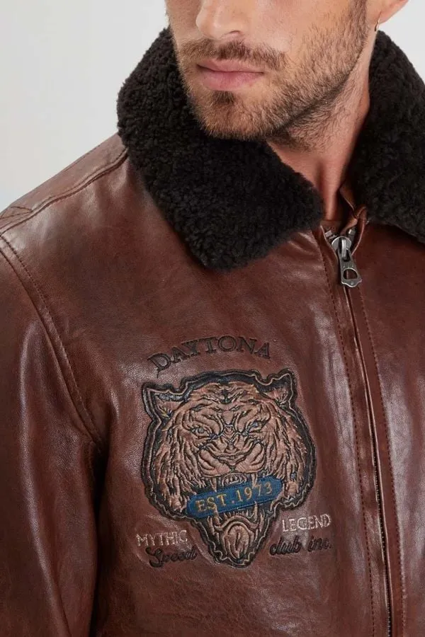 Chaqueta Hombre Daytona Voodoo Fur Lamb Paolo Dark Cognac