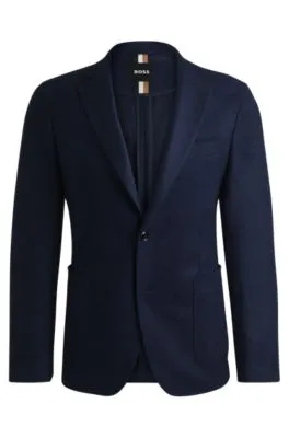 Chaqueta slim fit de punto elástico con lana