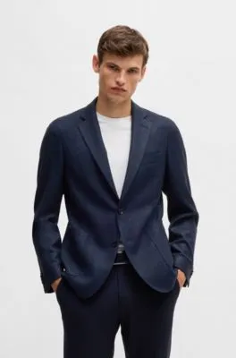 Chaqueta slim fit de punto elástico con lana