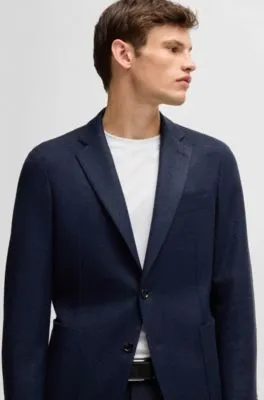 Chaqueta slim fit de punto elástico con lana
