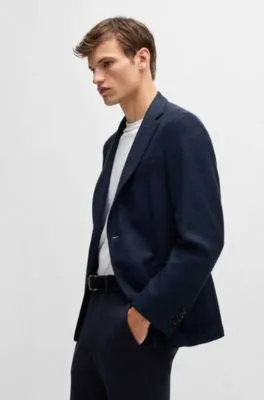 Chaqueta slim fit de punto elástico con lana