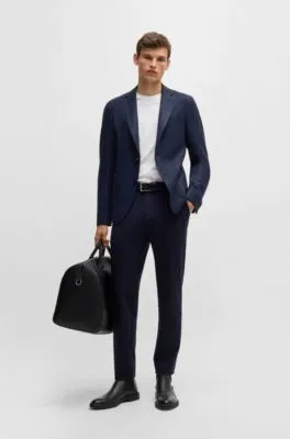 Chaqueta slim fit de punto elástico con lana