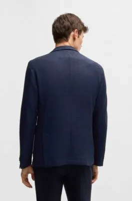Chaqueta slim fit de punto elástico con lana