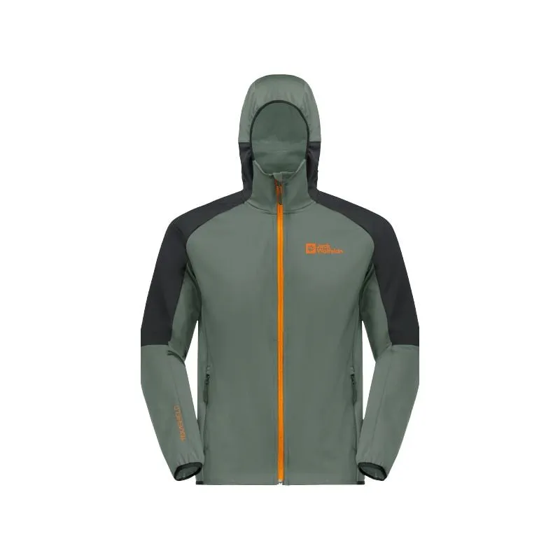 Chaqueta softshell JACK WOLSKINS FELDBERG HOODY para hombre (Hedge Green)