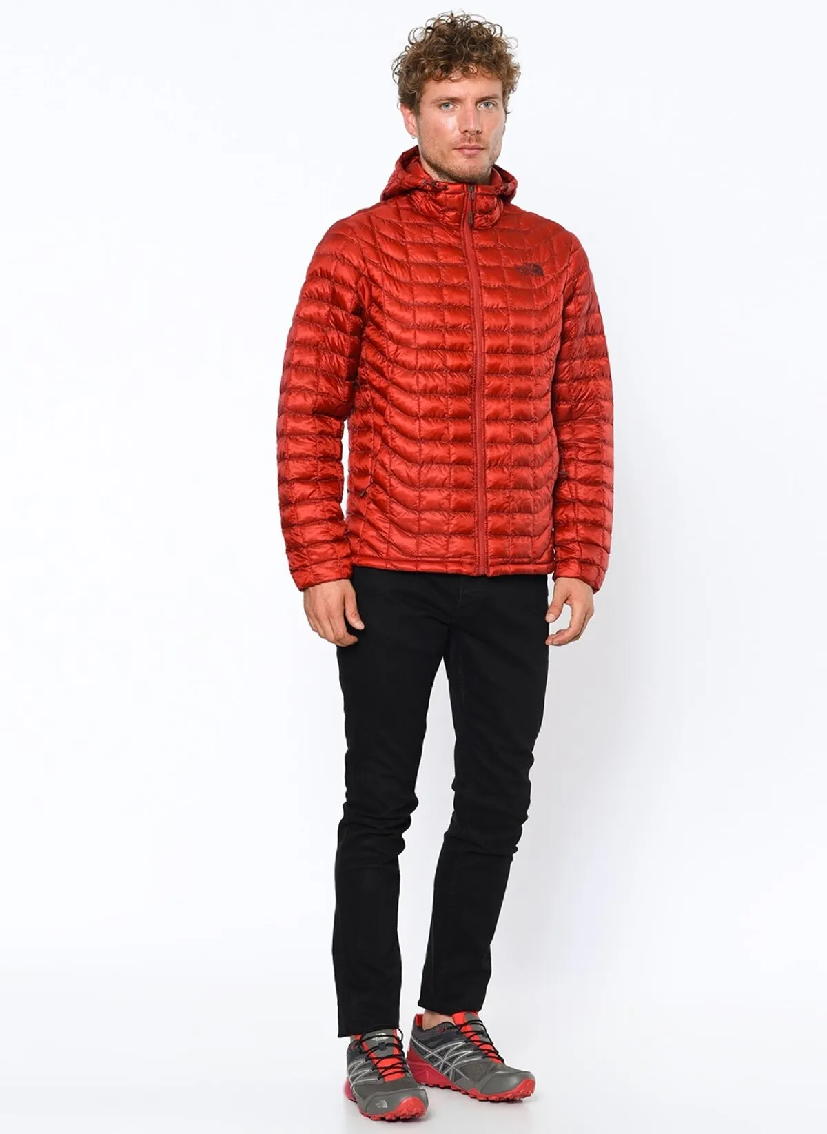 Chaqueta The North Face con capucha de plumón hombre cálida Thermobal Hoodie Cardinal Red T0CMG9619 roja