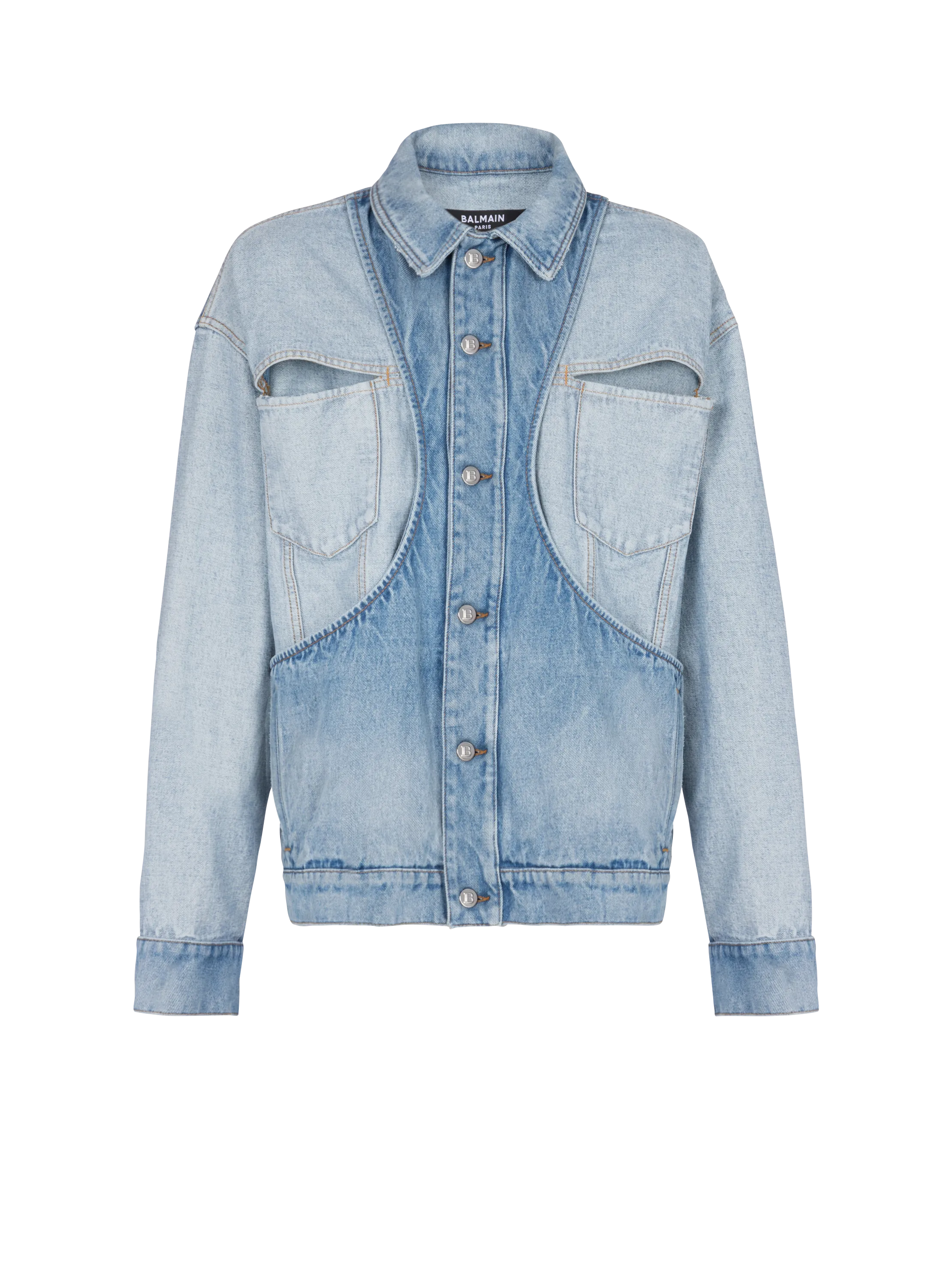 Chaqueta vaquera con corte invertido