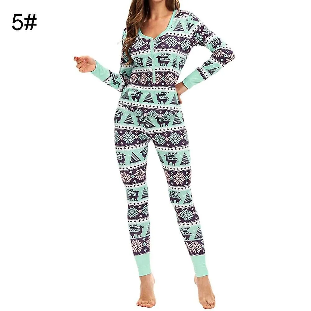 CHRISTMAS PAJAMAS MATCHING FAMILY PYJAMAS WOMEN PAJAMAS SETS TOP PANTS SETS VNECK SOFT WARM PRINTED SETS SLEEPWEAR