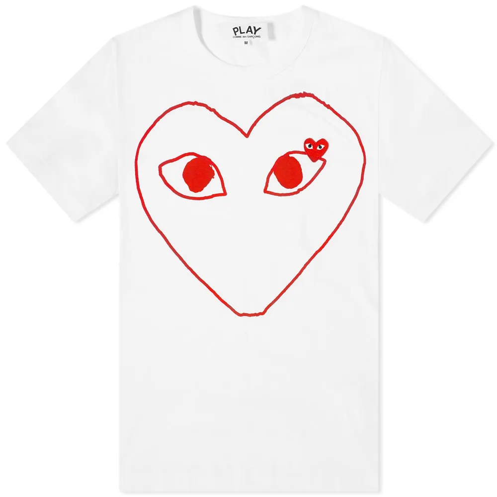 Comme des Garçons Play Outline Heart Logo Tee