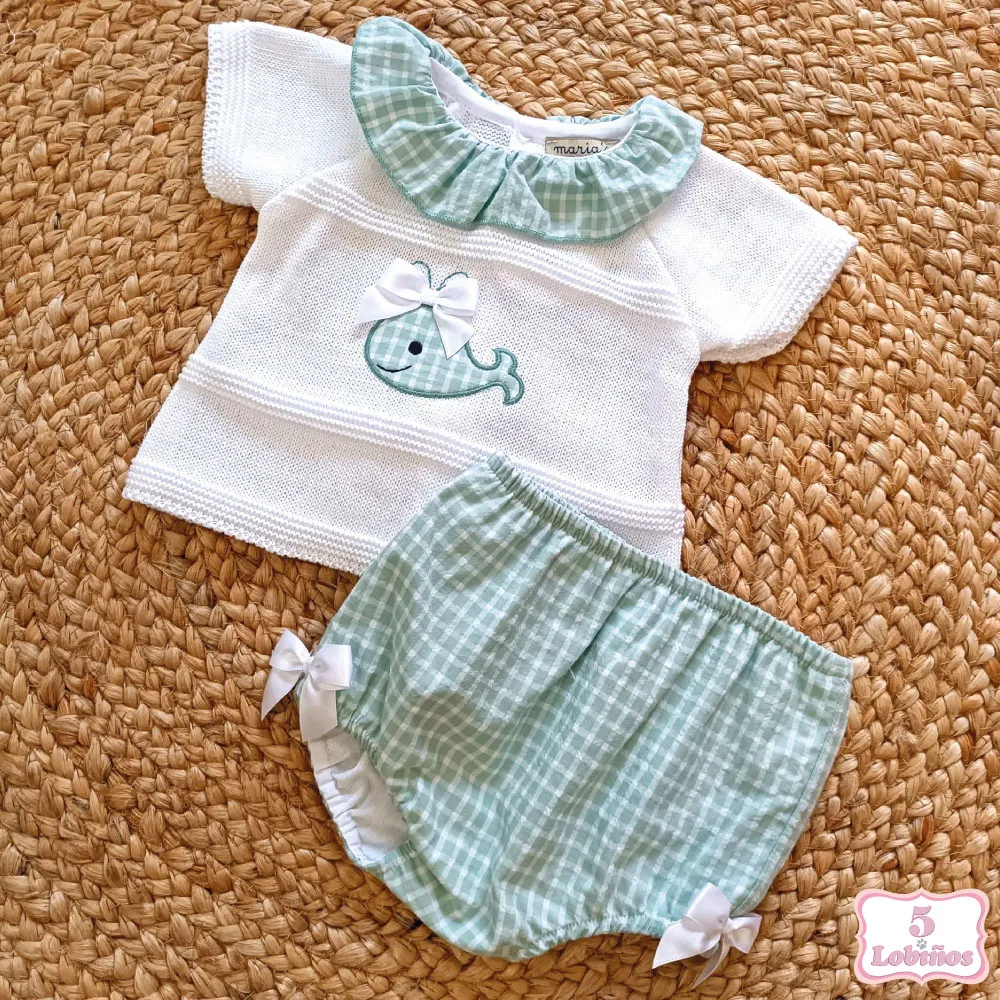 CONJUNTO BEBÉ NIÑA PEZ VERDE