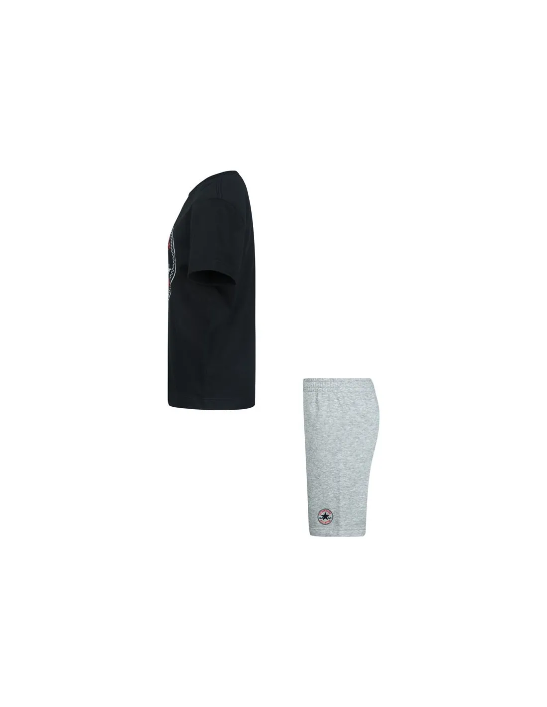 Conjunto Converse Core Tee & Ft Short Dk Grey/Black Niño