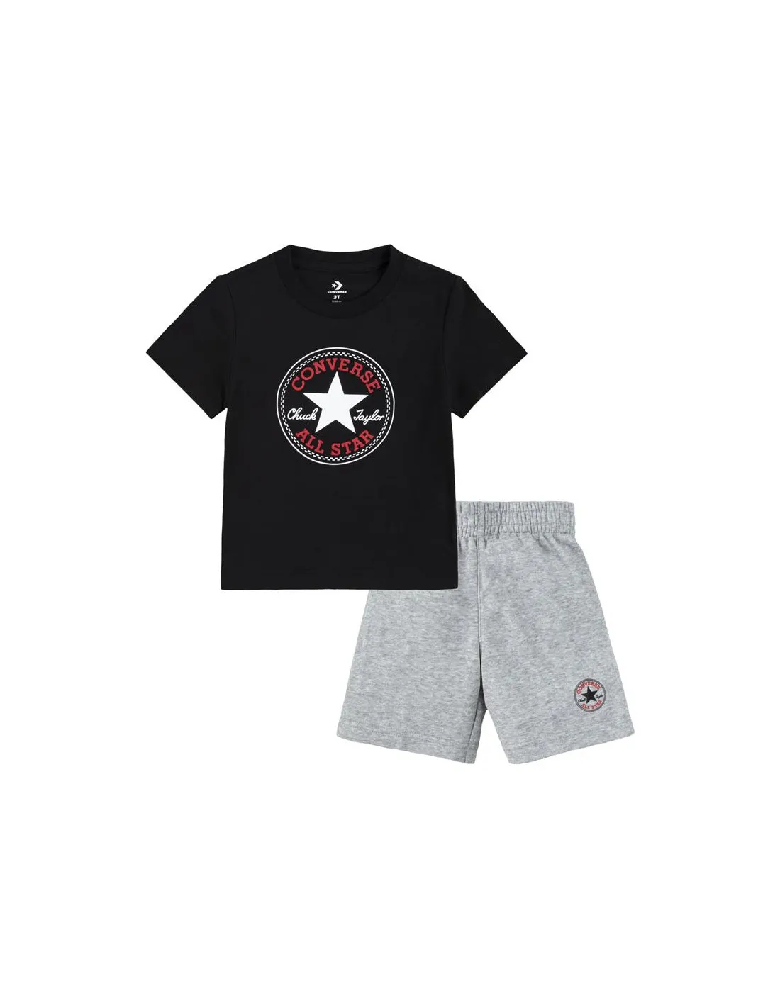 Conjunto Converse Core Tee & Ft Short Gris Oscuro Bebés