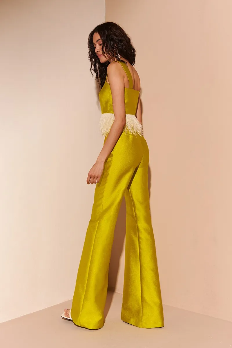 Conjunto de Top y Palazzo Jacquard Lima Liv