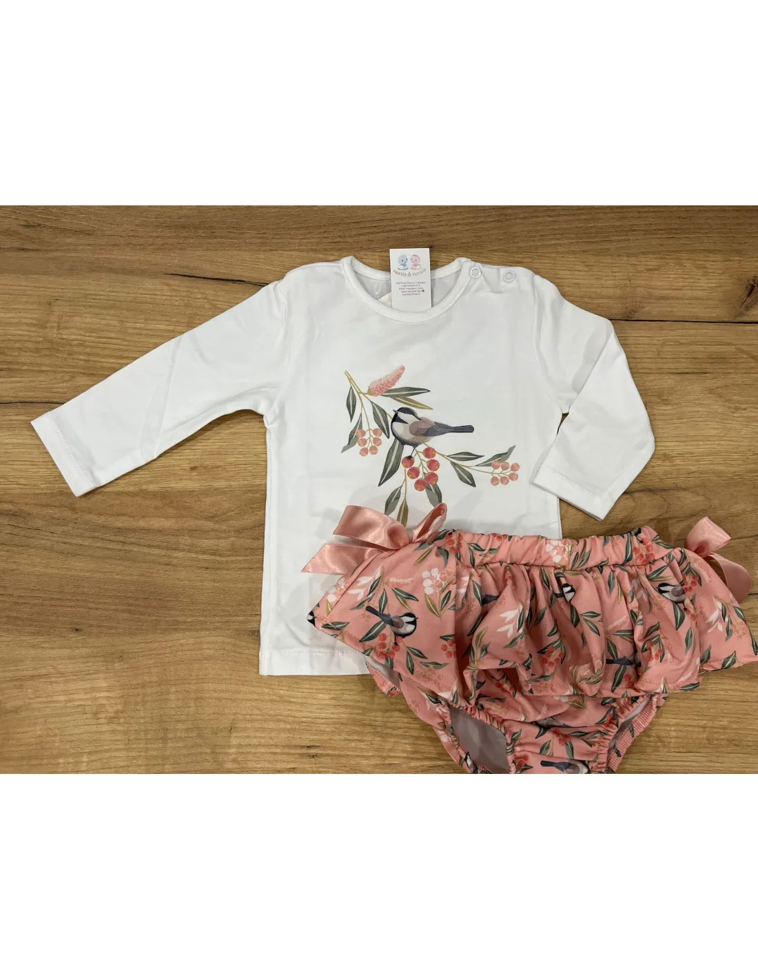 Conjunto para bebe niña Pajarito Rama