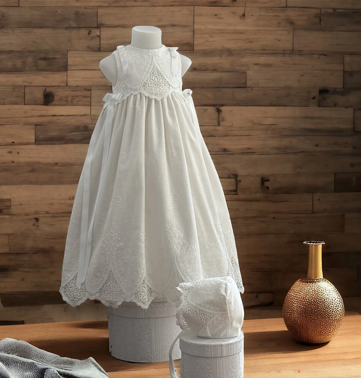 Conjunto unisex Faldón y capota Blanco roto modelo Brezo