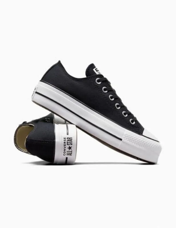 Converse Chuck Taylor All Star Negro Plataforma Lona