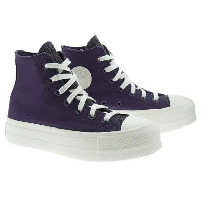 CONVERSEBota algodón morado plataforma Converse Ctas Lift Hi