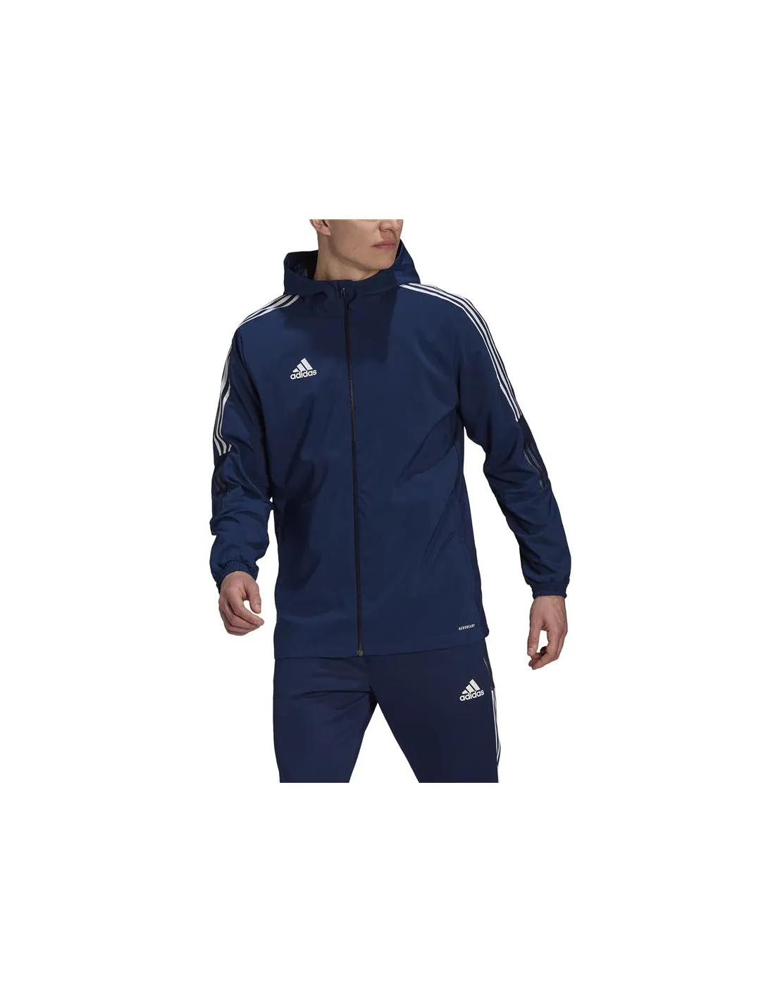 Cortavientos de fútbol adidas Tiro 21 M Navy