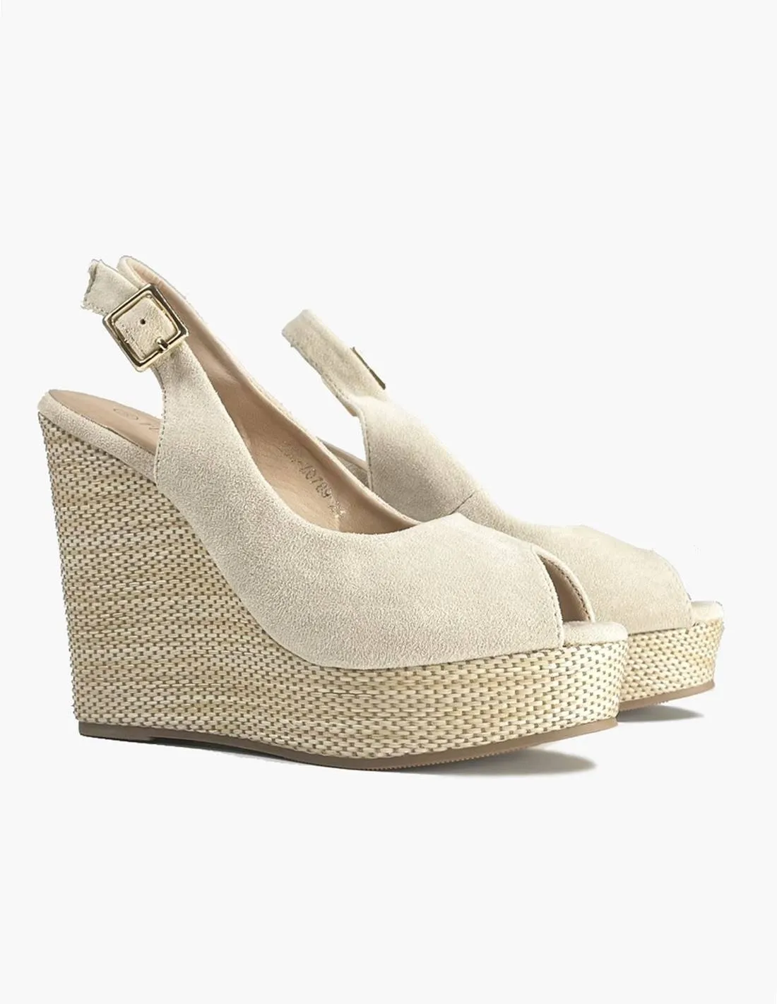 Cuña beige rafia | Estilo