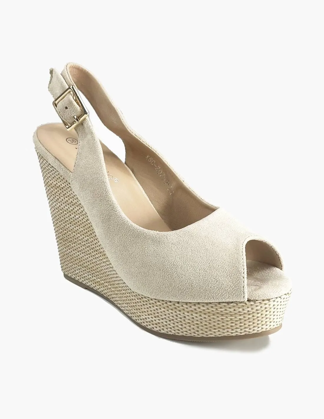 Cuña beige rafia | Estilo