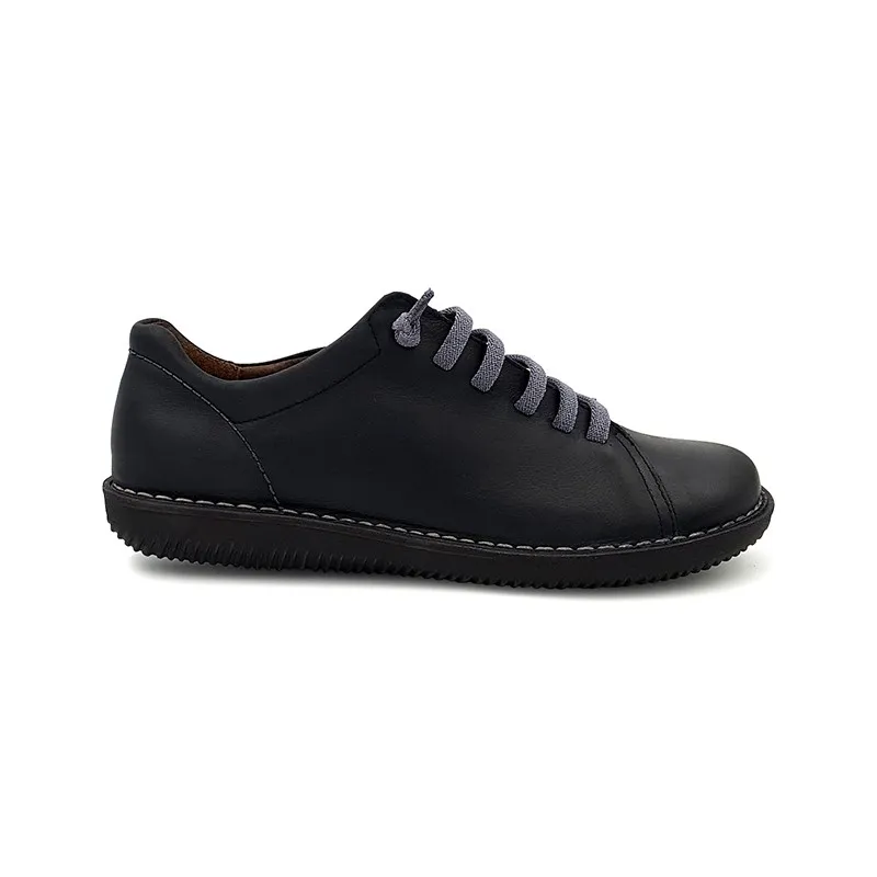 Deportivas Mujer Piel Cordón Elástico 200 Negro, de Boleta Shoes
