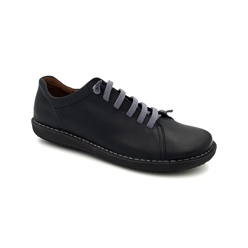 Deportivas Mujer Piel Cordón Elástico 200 Negro, de Boleta Shoes
