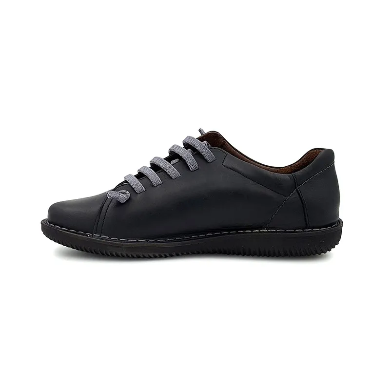 Deportivas Mujer Piel Cordón Elástico 200 Negro, de Boleta Shoes