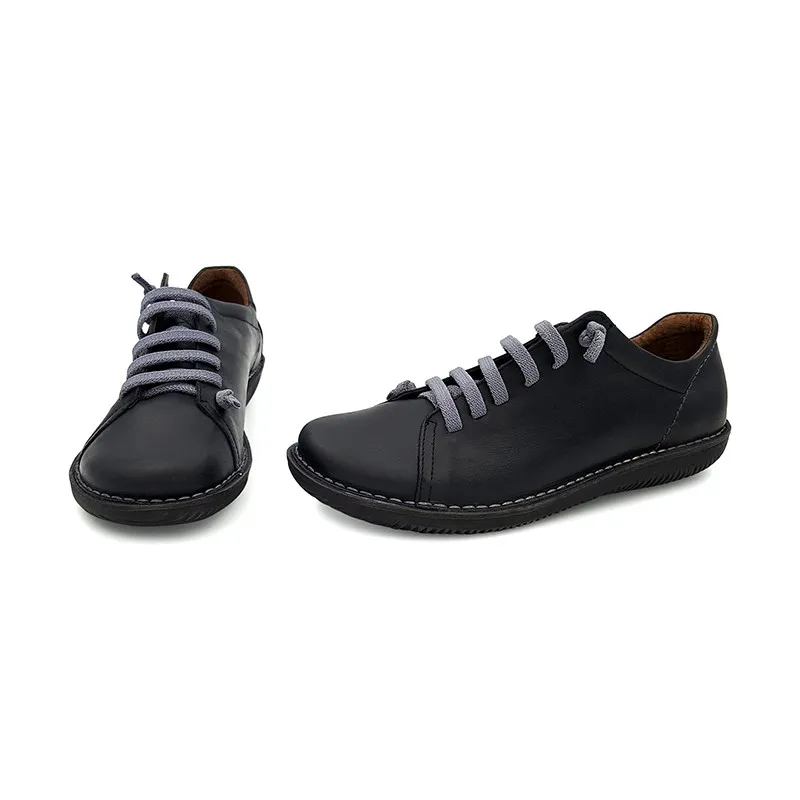 Deportivas Mujer Piel Cordón Elástico 200 Negro, de Boleta Shoes