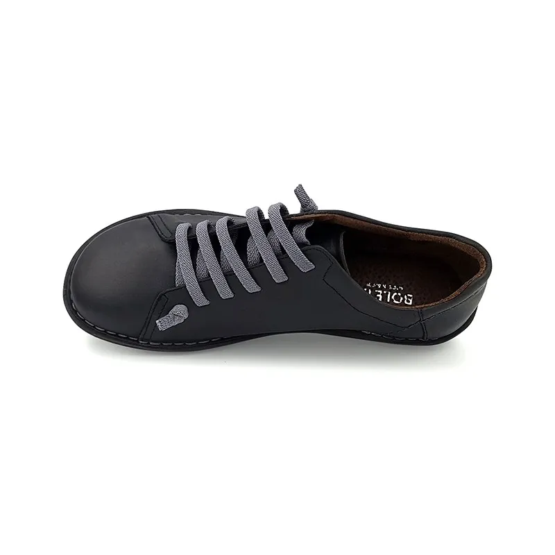 Deportivas Mujer Piel Cordón Elástico 200 Negro, de Boleta Shoes