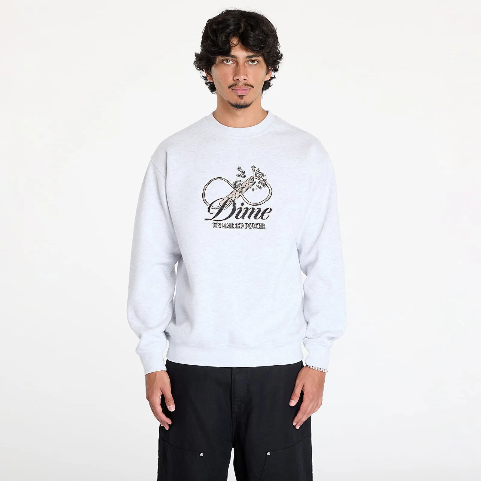 Dime Cursive Power Crewneck UNISEX Ash M