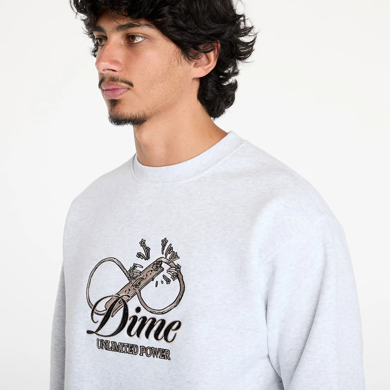 Dime Cursive Power Crewneck UNISEX Ash M