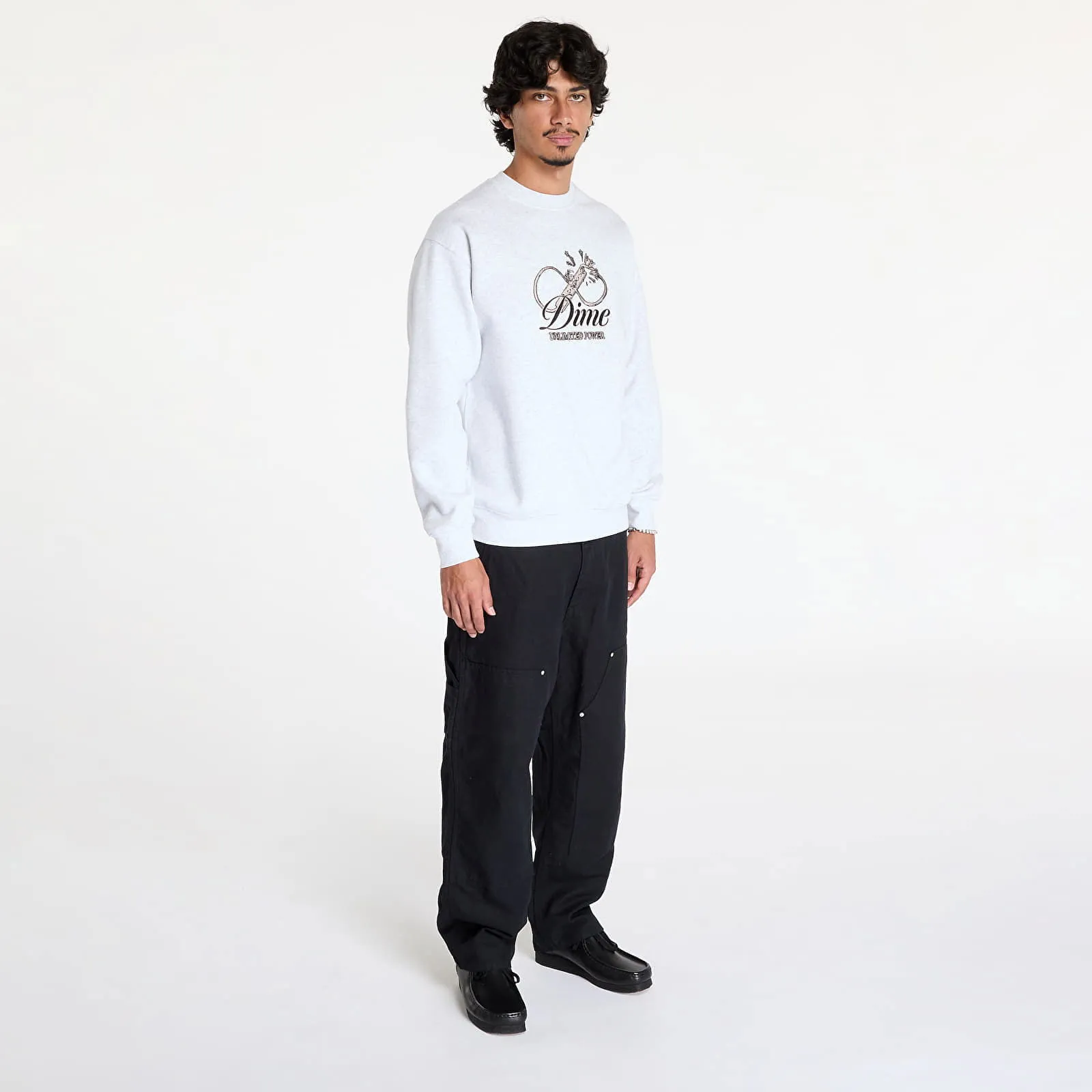 Dime Cursive Power Crewneck UNISEX Ash M